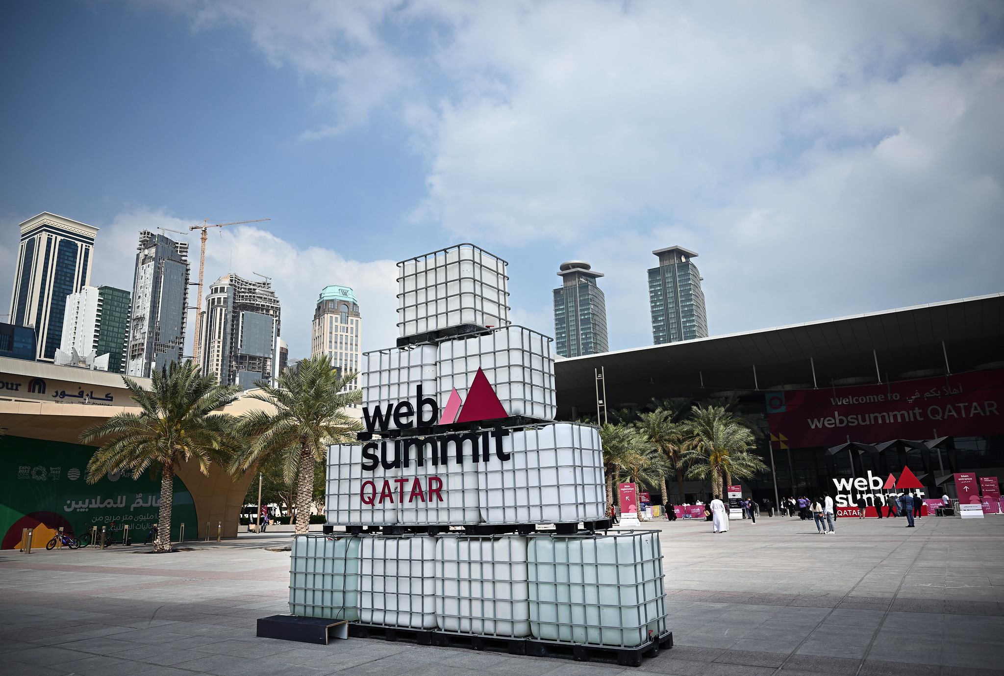 Web Summit Qatar branding at the Doha Exhibition and Convention Center
